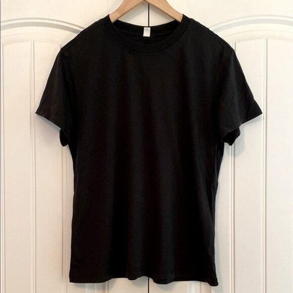 Lululemon Women's Short Sleeve Basic T Shirt Top Black Size 6 - Picture 1 of 7